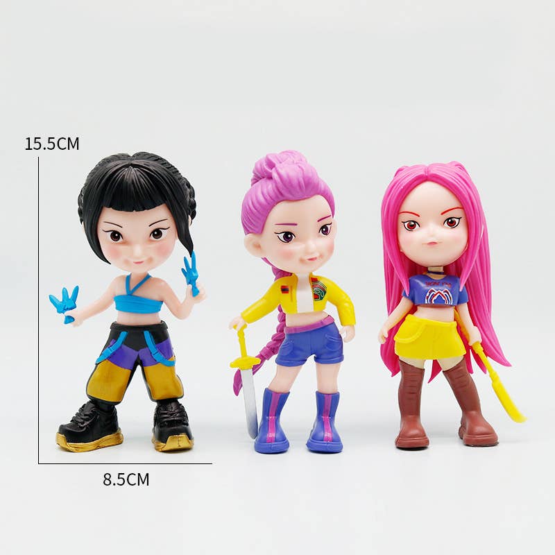Kpop Demon Hunters huntrix PVC Dolls ornament-3pcs set