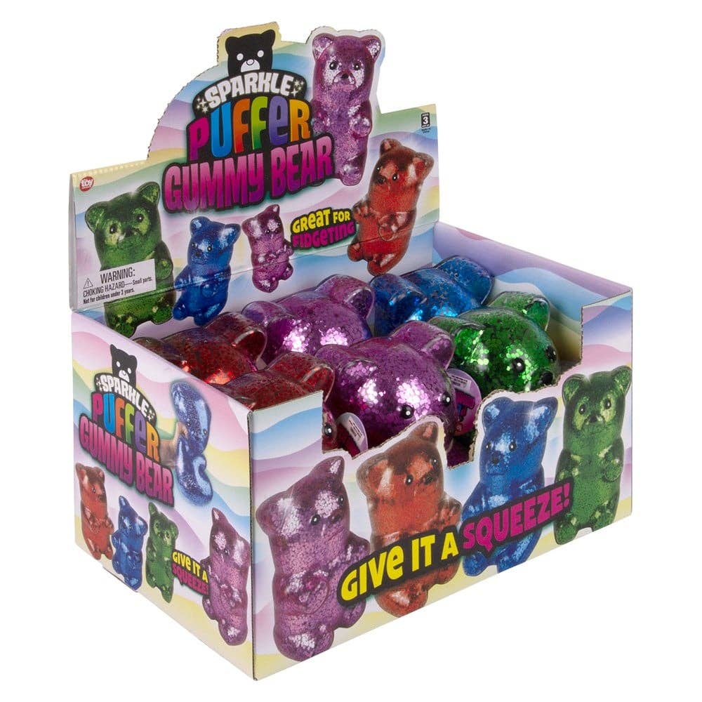 7" Sparkle Puffer Gummy Bear 6ct - LLB Toys