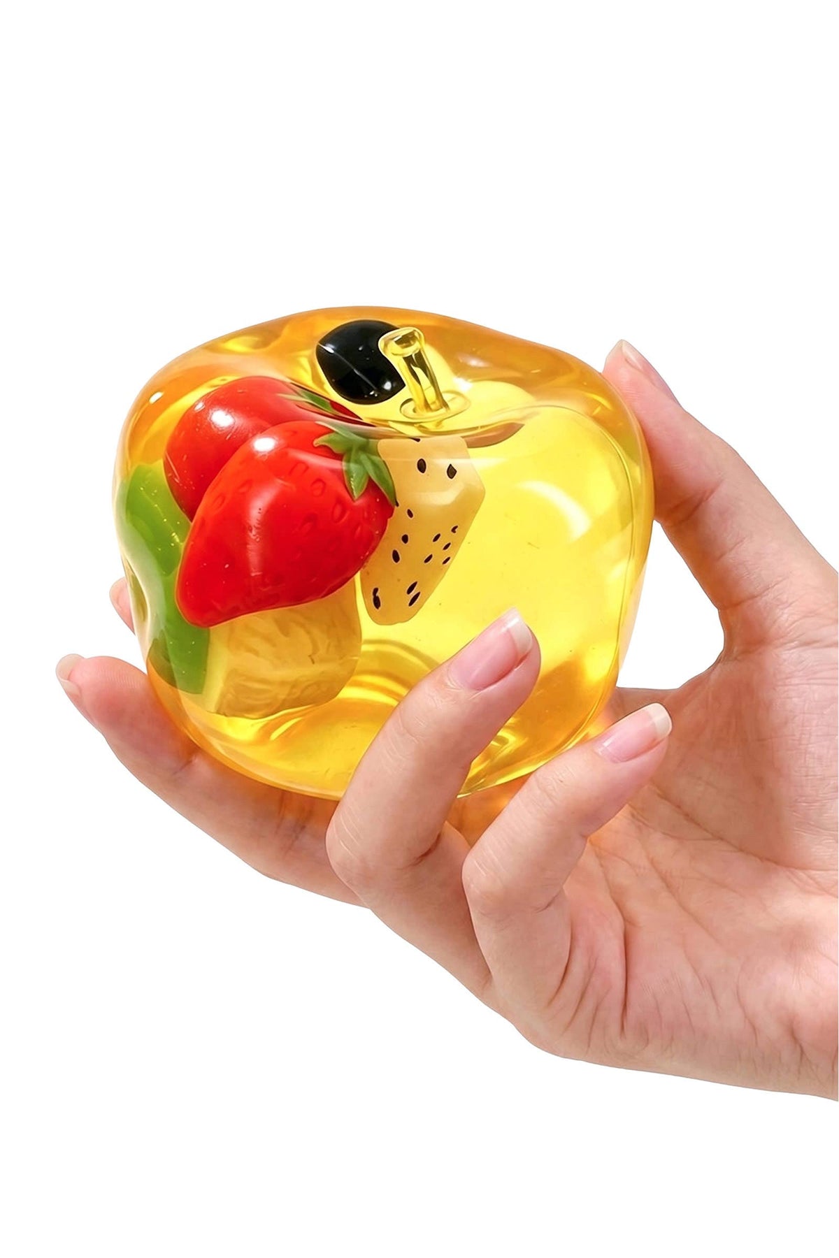 3 Inch Coconut Oil Jelly Apple Fruit Zero Rebound Squishy: APPLE / ONE SIZE