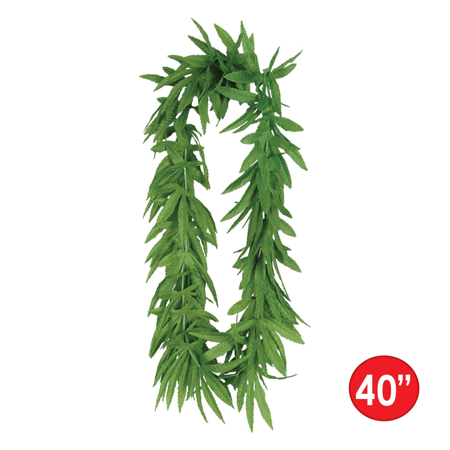 40" Tropical Fern Leaf Lei, Green