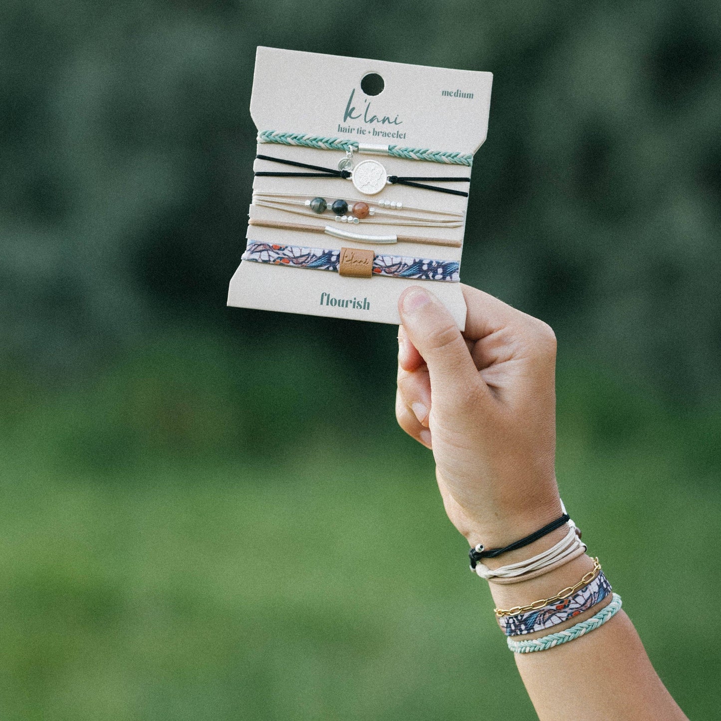 "Flourish" Natural Butterfly Hair Tie Bracelets: Small