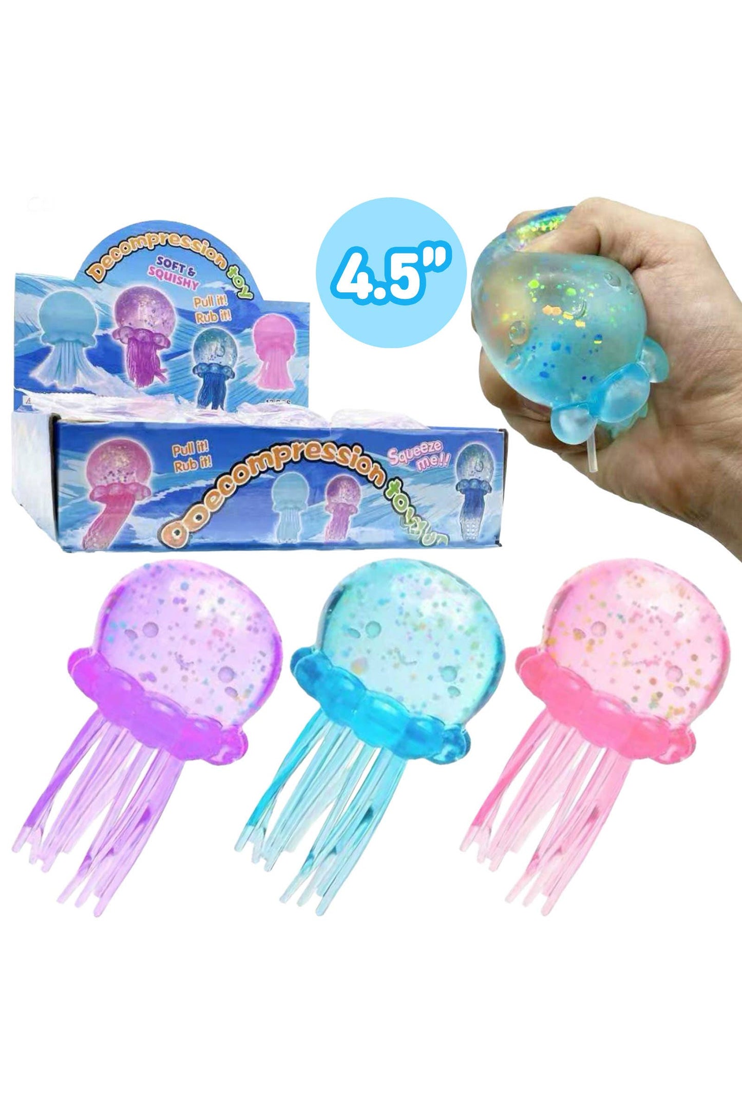Jellyfish Glitter Maltose Putty Filled Squishy - 4.5 Inch: ASSORTED / ONE SIZE