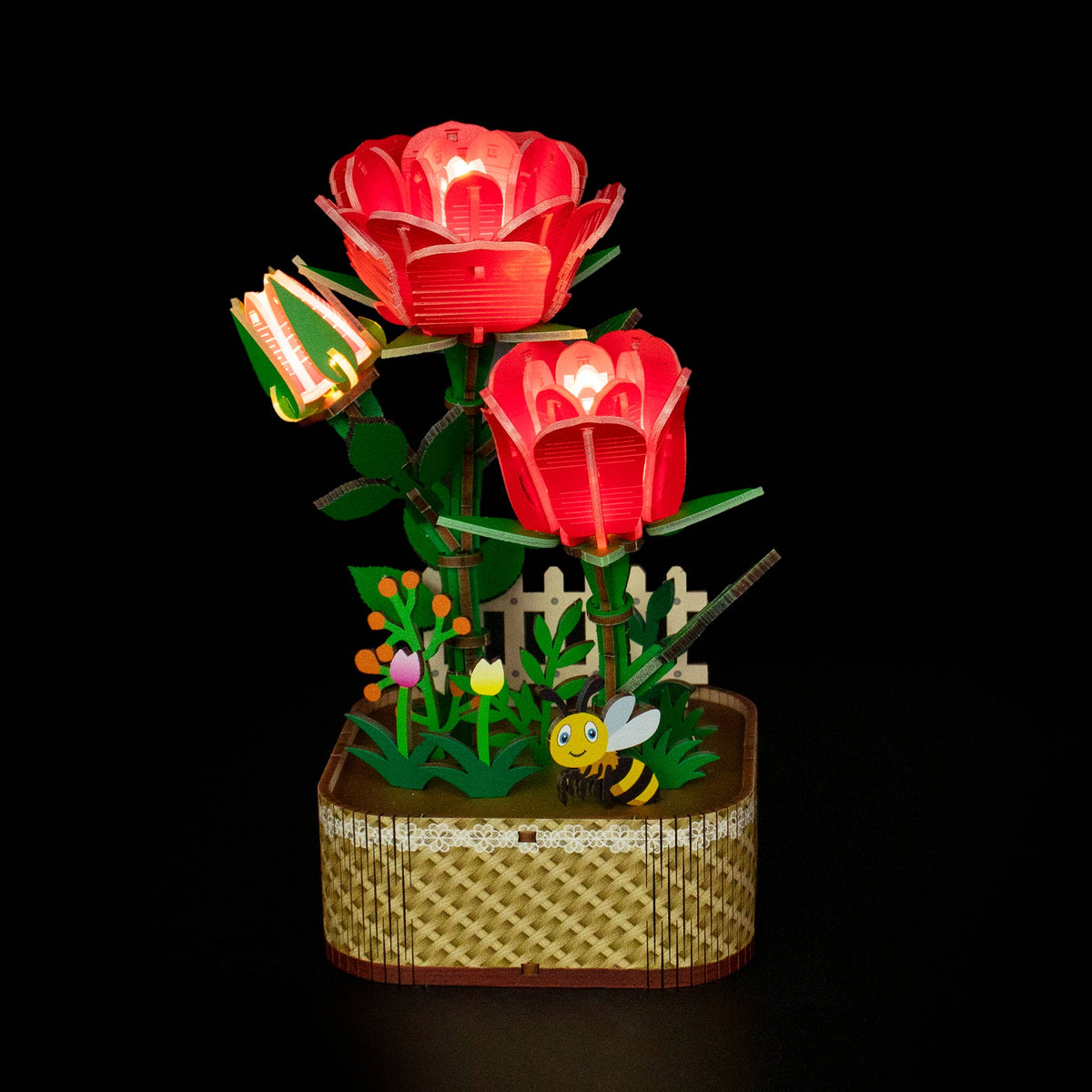 DIY Flower light Kit: Red Rose