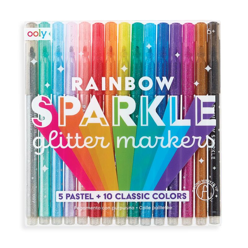 Rainbow Glitter Marker Pk
