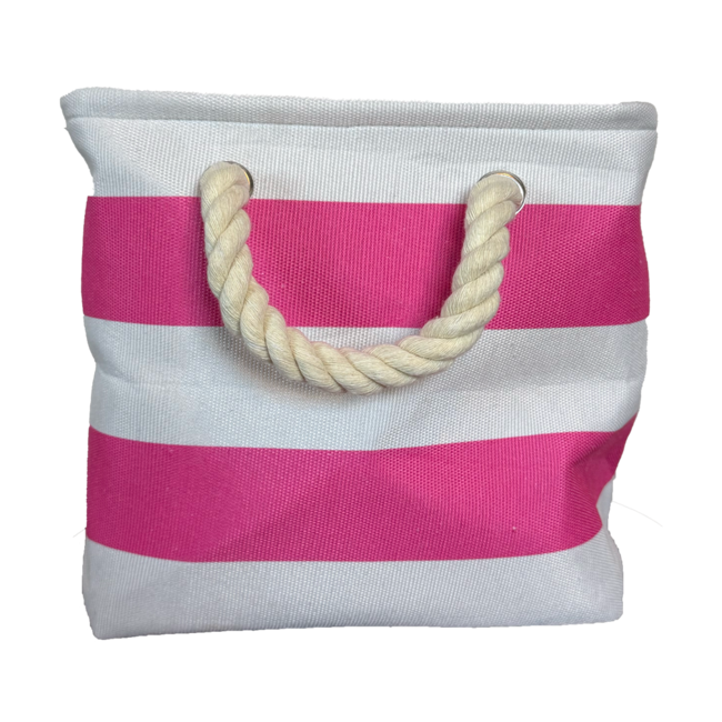 Striped Canvas Tote Pink