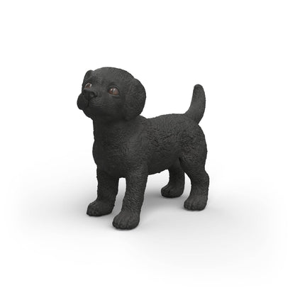 Black Labrador Retriever Puppy Animal Toy Figurine