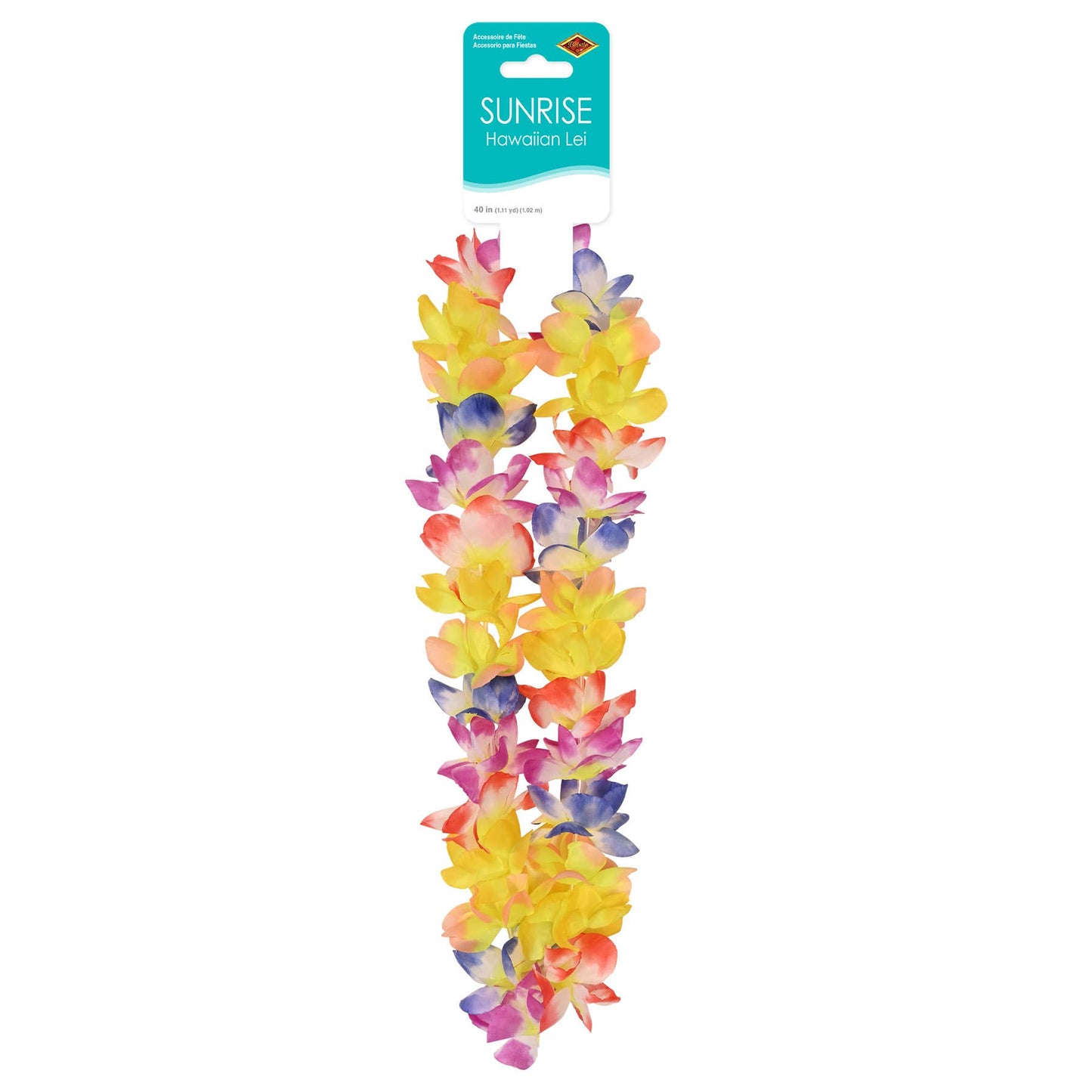 Sunrise Hawaiian Lei, 40", multi-color
