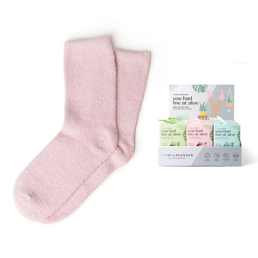 Lemon Lavender You Had Me At Aloe Super Soft Spa Socks