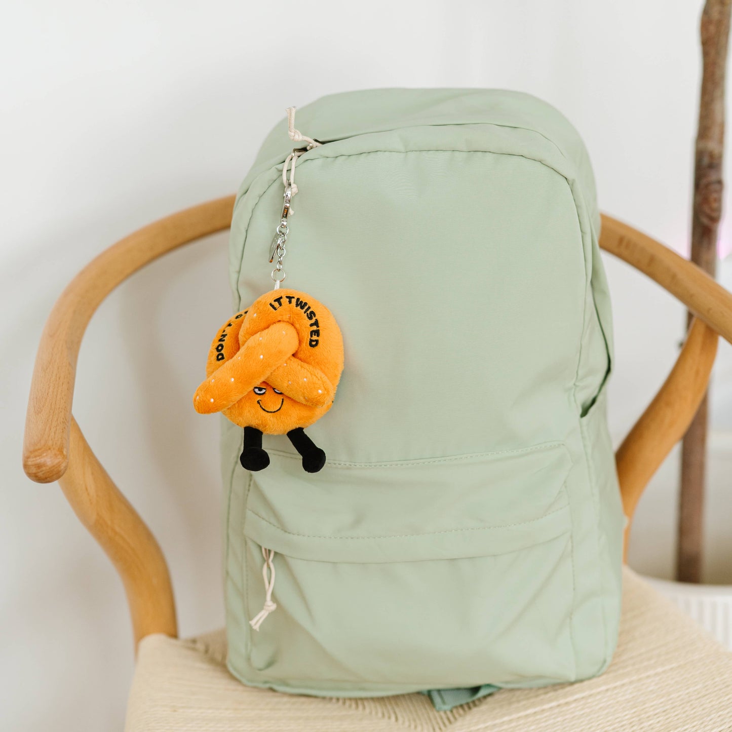 Don'T Get It Twisted Plush Pretzel Bag Charm Toy Funny Cute