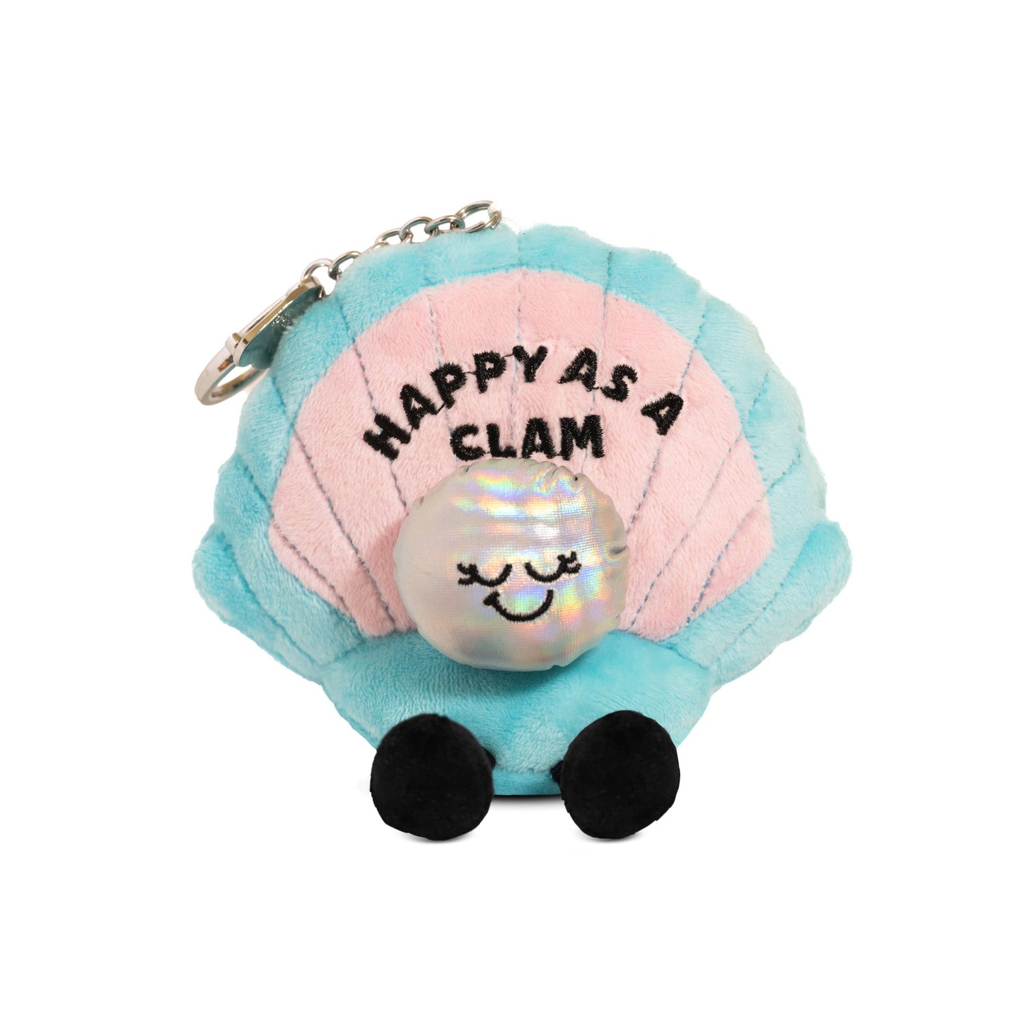 Clam Plush Bag Charm Cute "Happy As A Clam" Toy Funny Gift