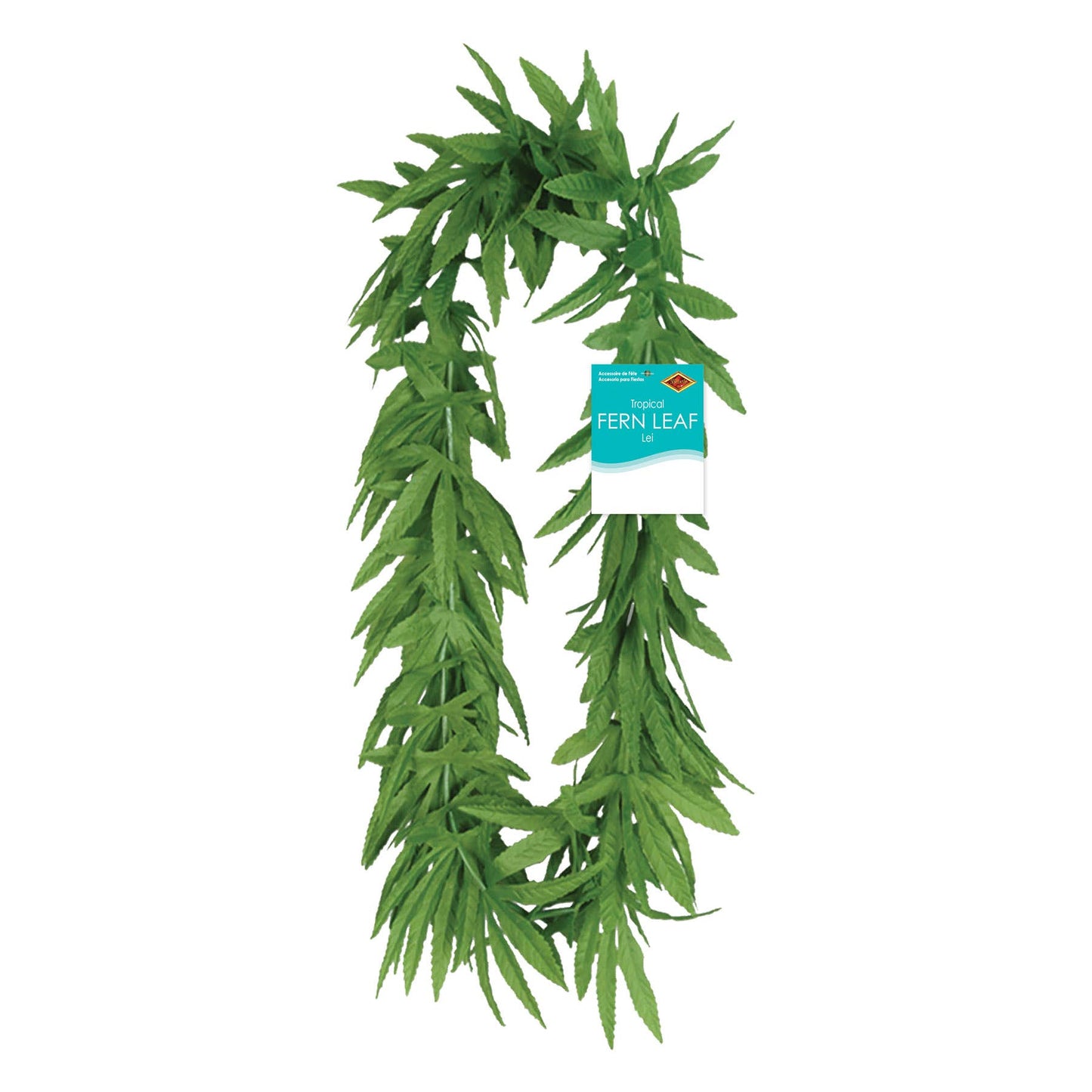 40" Tropical Fern Leaf Lei, Green