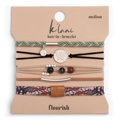"Flourish" Natural Butterfly Hair Tie Bracelets: Large