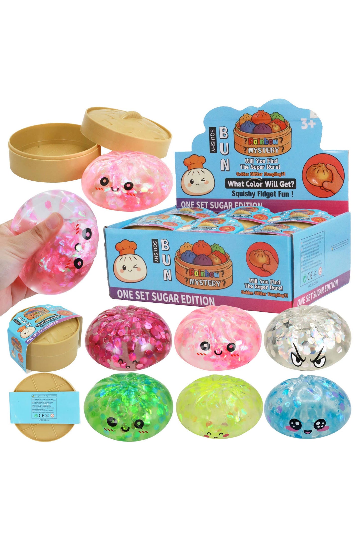 Flake Glitter Maltose Putty Bao Bun Dumpling Squishy Toy