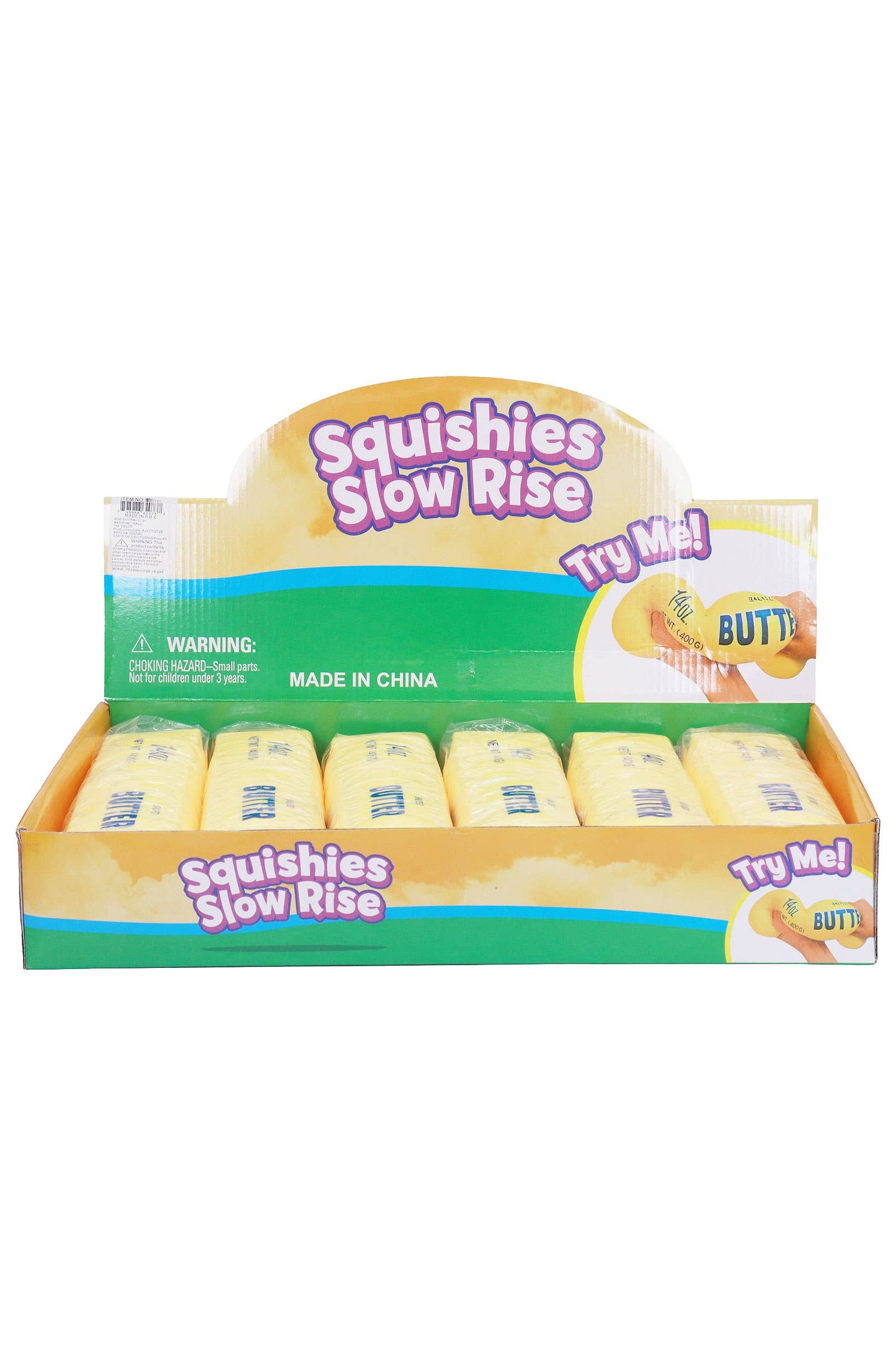 Jumbo Butter Stick Scented Fluffy Slime Squishy - 9 Inch: YELLOW / ONE SIZE
