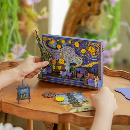 3D Wooden Puzzle: The Starry Night