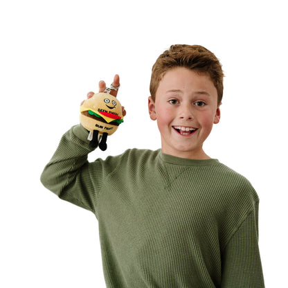 Burger Funny Plush Bag Charm  Soft Cuddly Toy Cute Gift