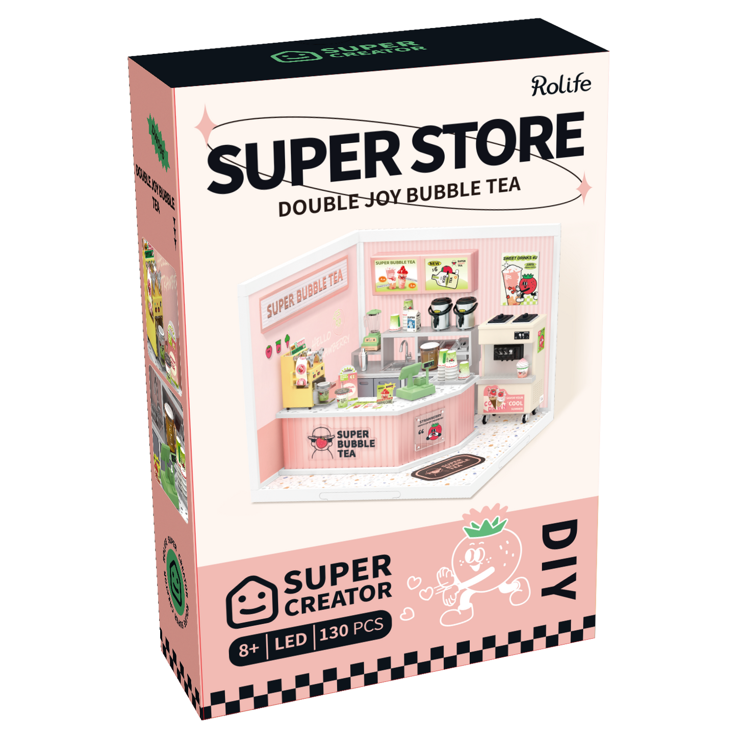DIY Miniature House Kit: Double Joy Bubble Tea