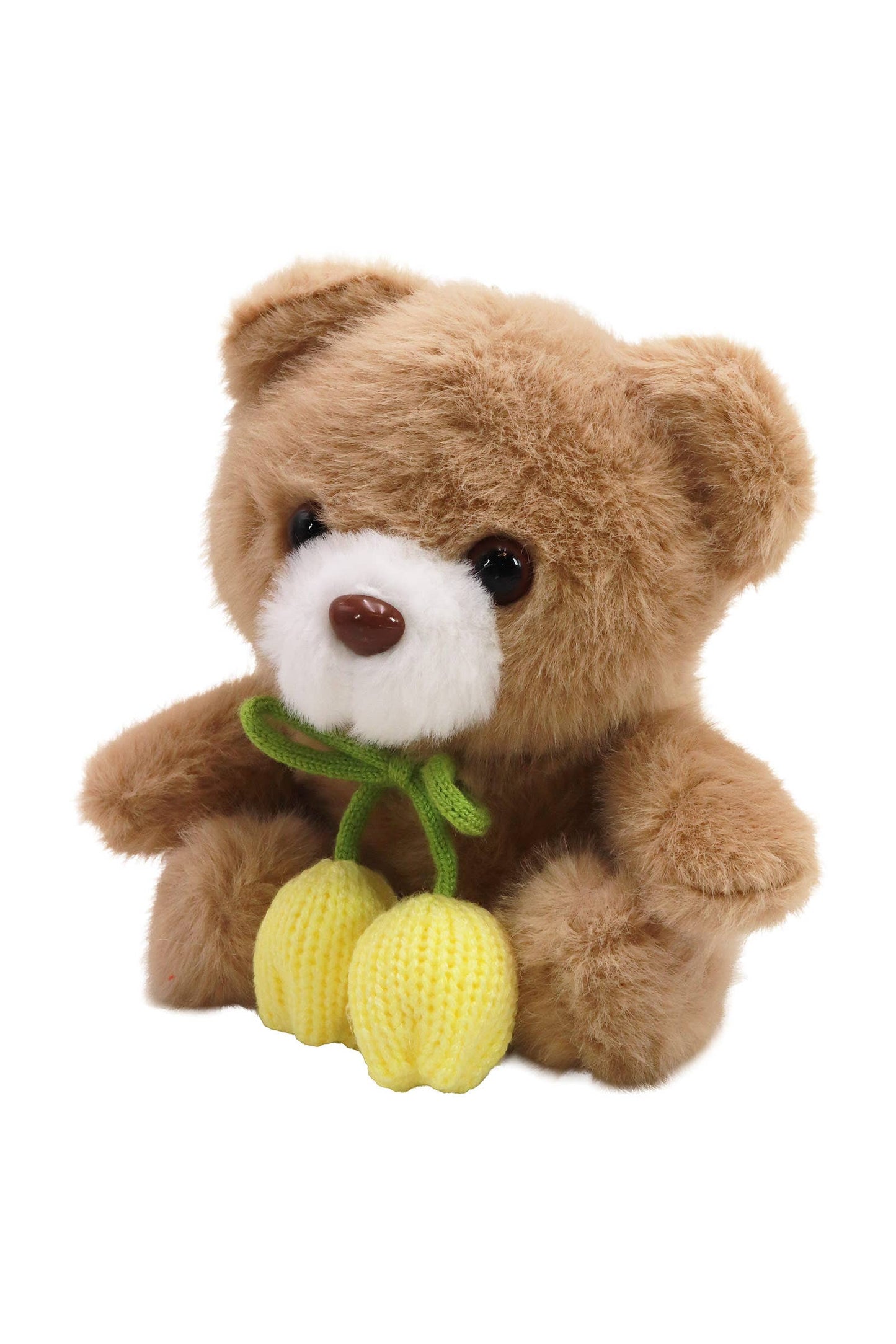 Tulip Ribbon Teddy Bear Fuzzy Stuffed Key Chain