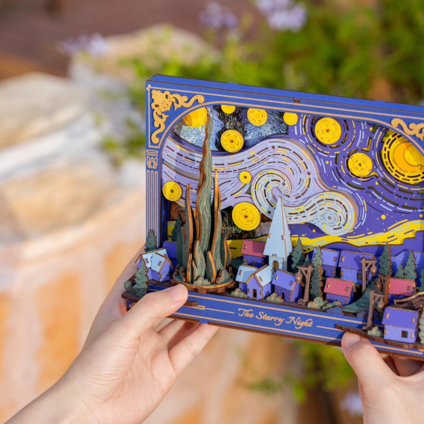 3D Wooden Puzzle: The Starry Night