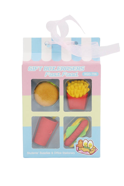 4-count Mini Foodie Gift Box Eraser