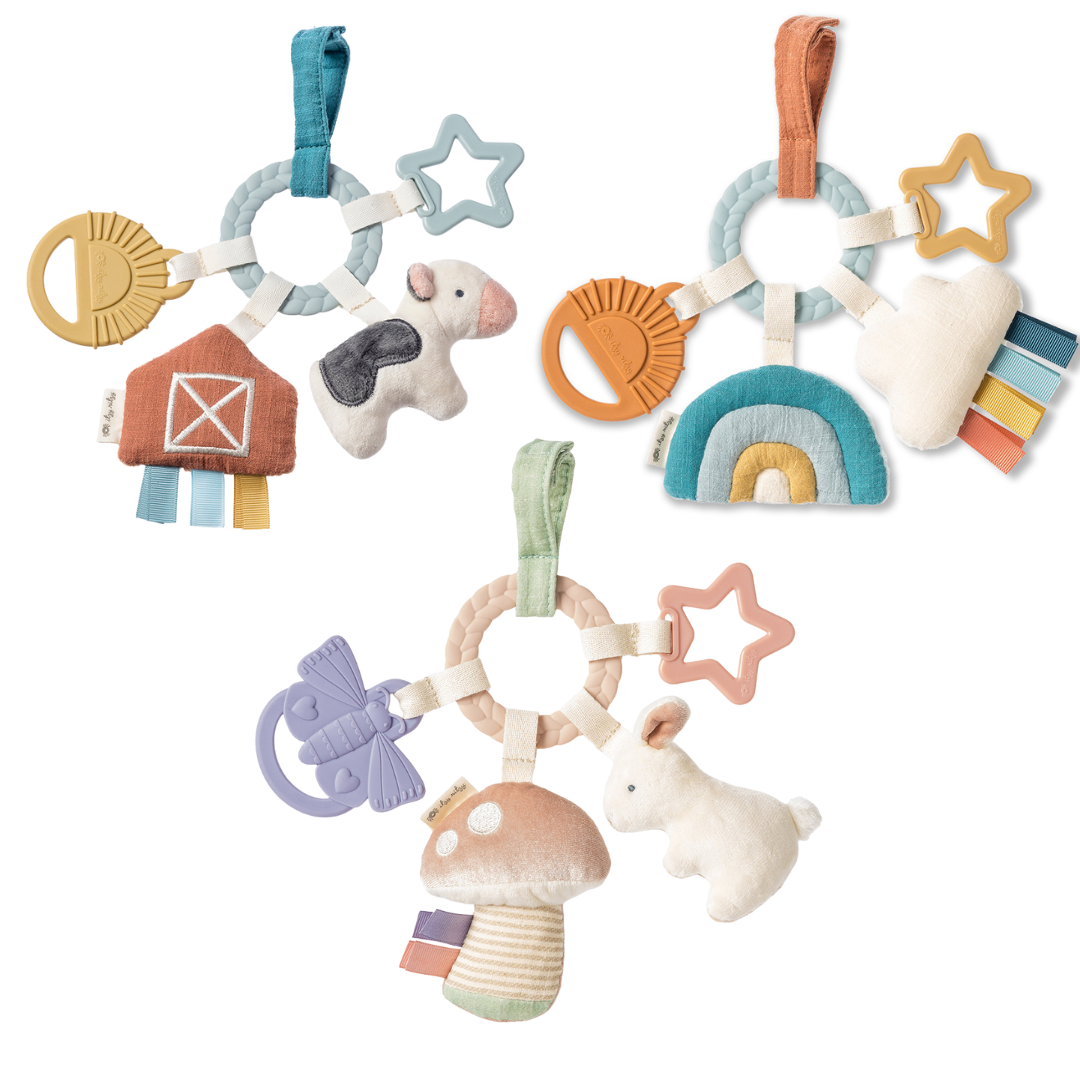 Bitzy Busy Ring™ Teething Activity Toy: High Contrast
