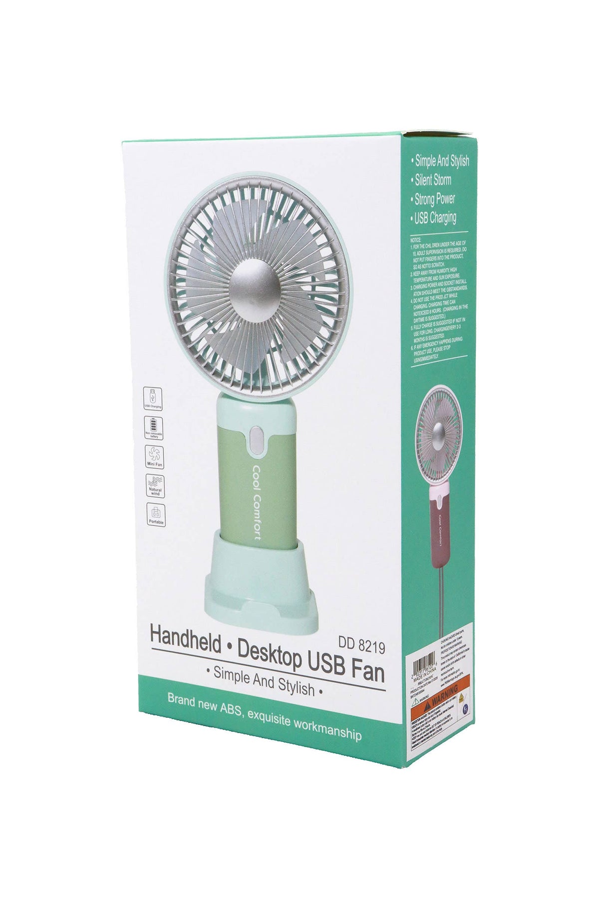 Glossy Pastel LED Light-Up Portable Electric Fan