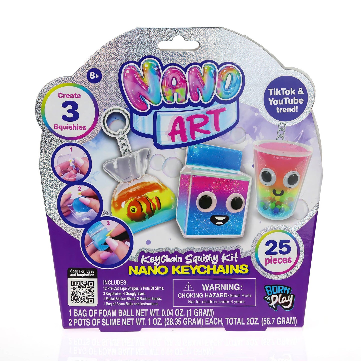 Nano Art Keychain Squishy DIY Craft Kit - Ages 8+