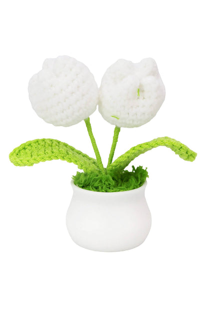 Blooming Tulip Crochet Knitted Flower Pot