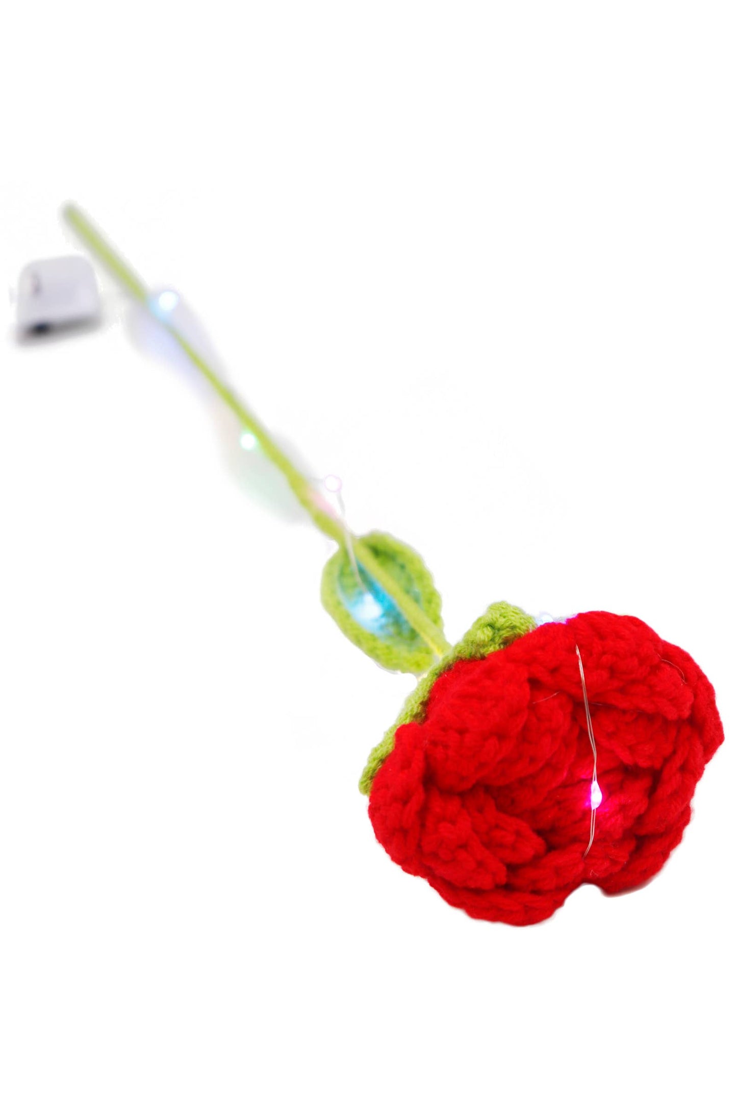 Crochet Knitted LED Light-Up Single Rose
