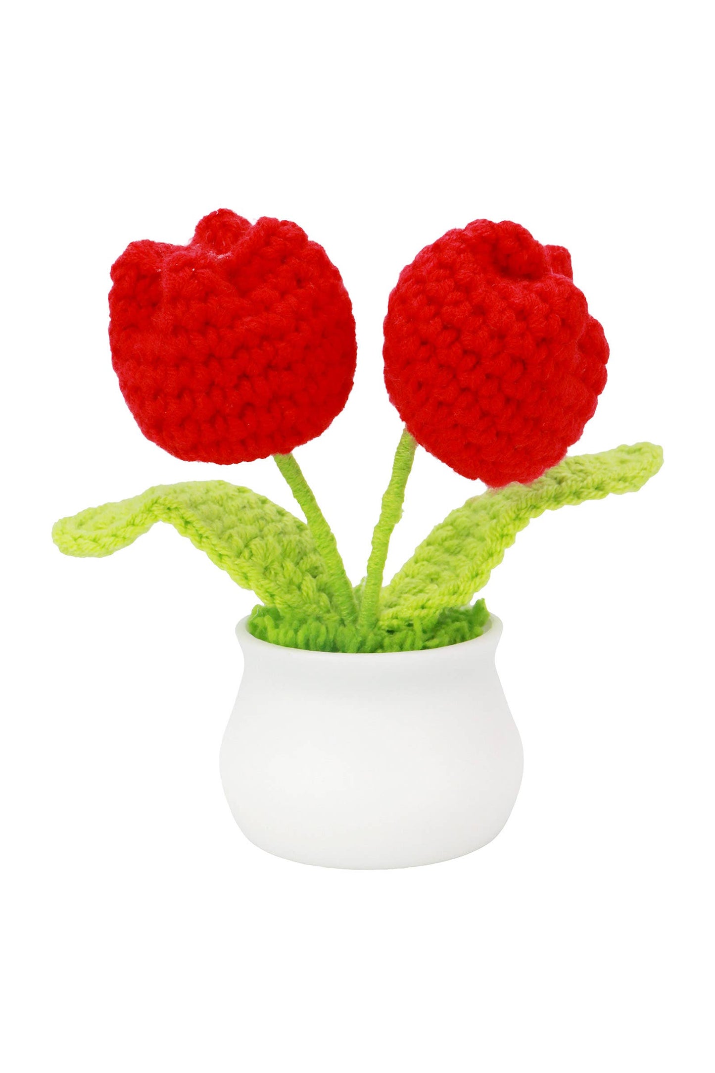 Blooming Tulip Crochet Knitted Flower Pot
