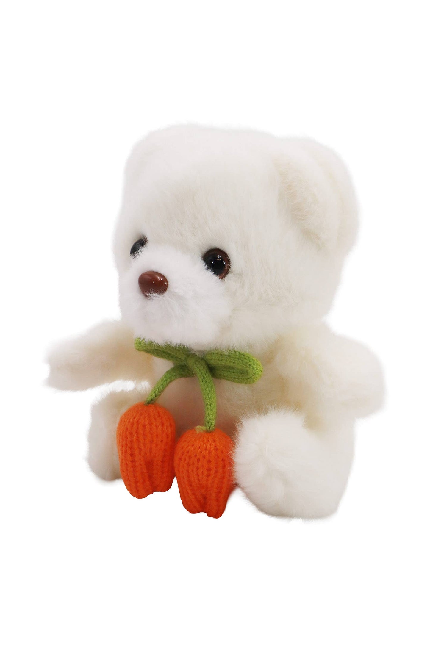 Tulip Ribbon Teddy Bear Fuzzy Stuffed Key Chain