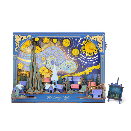 3D Wooden Puzzle: The Starry Night