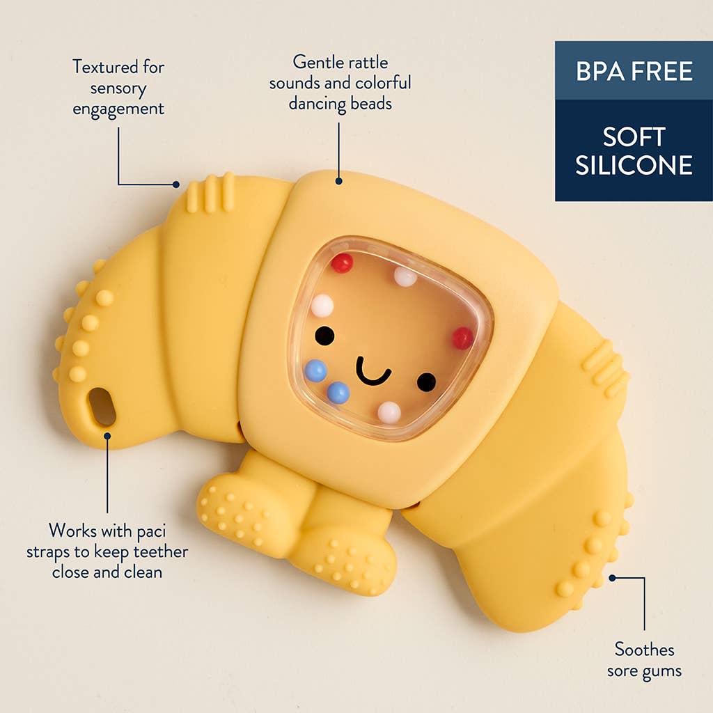 Sweetie Shake Plus™ - Teething + Rattle Toy: Croissant