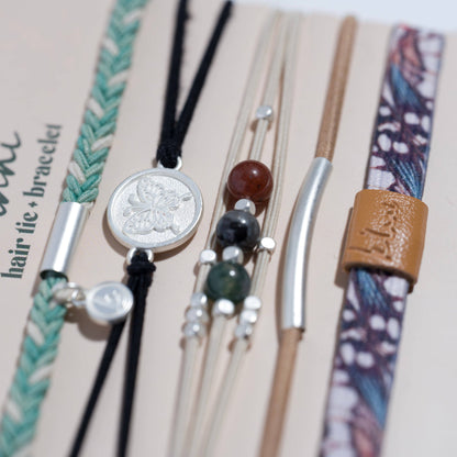 "Flourish" Natural Butterfly Hair Tie Bracelets: Large