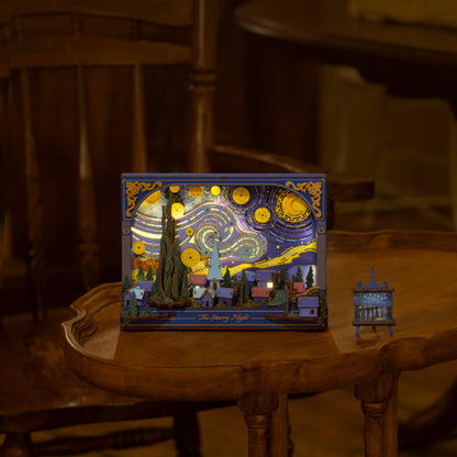 3D Wooden Puzzle: The Starry Night