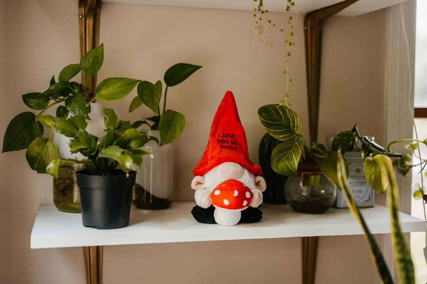 Gnome Plush  Love You So Mush  Soft Cuddly Toy Funny Cute