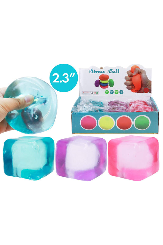 Clear Solid Cube Thick Maltose Putty Filled Squishy