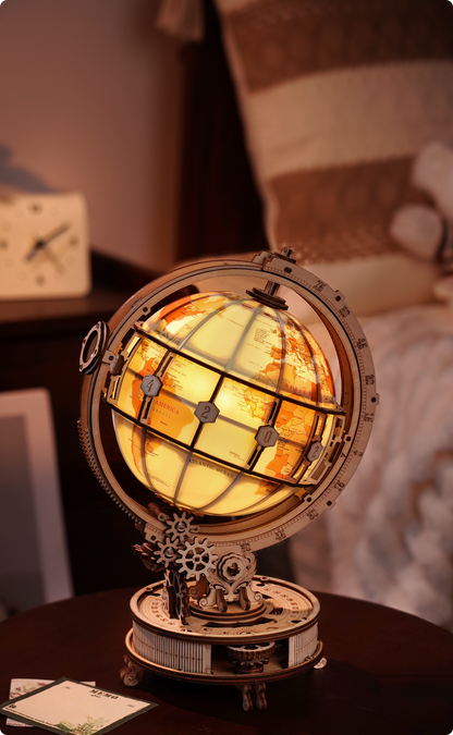 DIY Wooden Puzzle: Luminous Globe