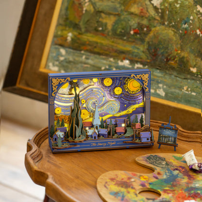 3D Wooden Puzzle: The Starry Night