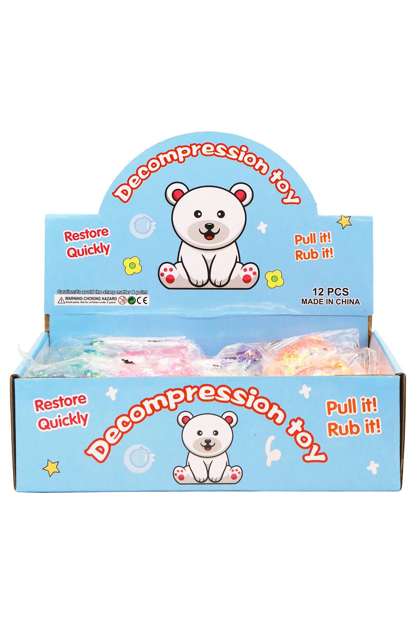 Cute Teddy Bear Glittery Maltose Putty Filled Squishy: ASSORTED / ONE SIZE