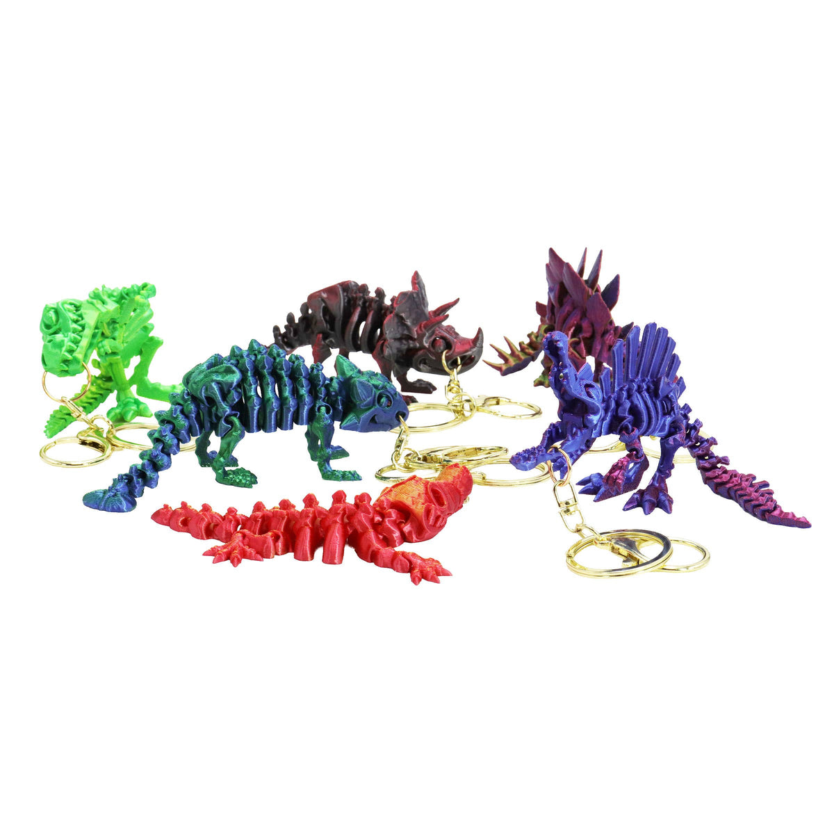 Dinosaur Fossil 3d Printed Articulated Key Chain