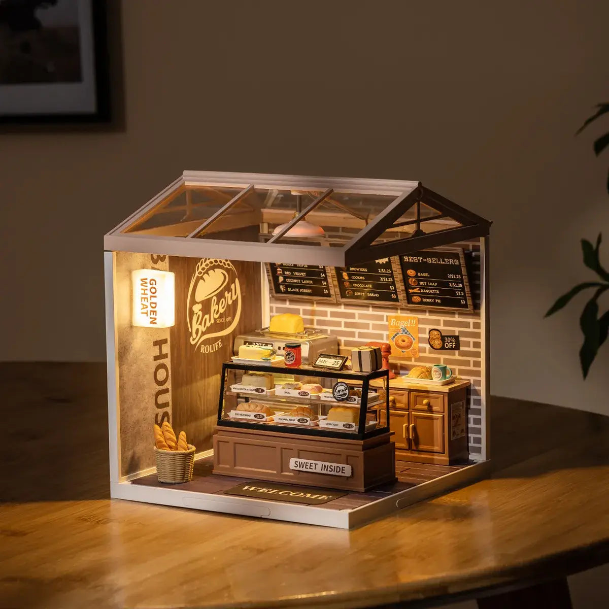 DIY Miniature House Kit: Golden Wheat Bakery