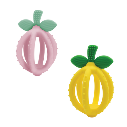 Bitzy Biter™ Teething Ball Baby Teether: Pink Lemonade