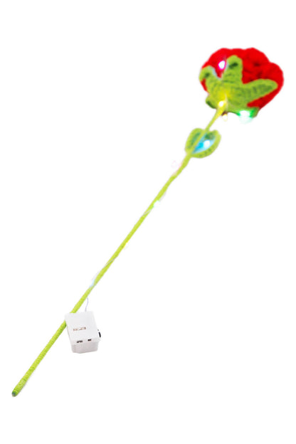 Crochet Knitted LED Light-Up Single Rose