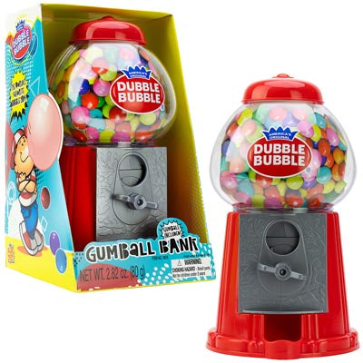Dubble Bubble® 8.5in Classic Gumball Bank w/Gumballs
