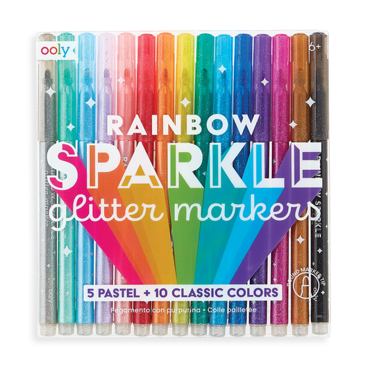 Rainbow Glitter Marker Pk