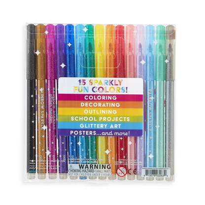Rainbow Glitter Marker Pk