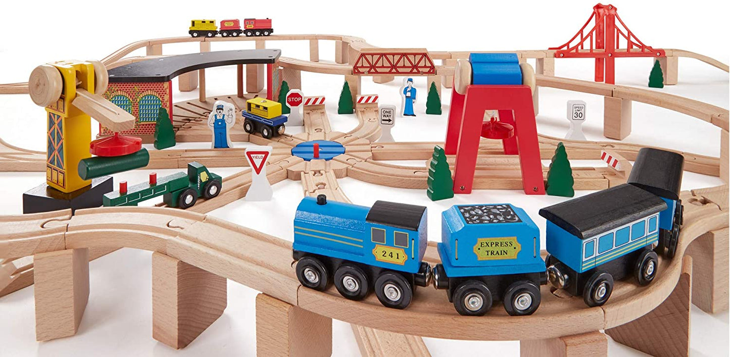 Wooden Railway Train Set