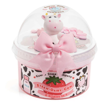 Kawaii Straw-Dairy Cow 2 in 1 Slime