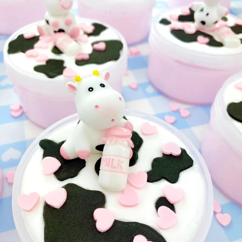 Kawaii Straw-Dairy Cow 2 in 1 Slime